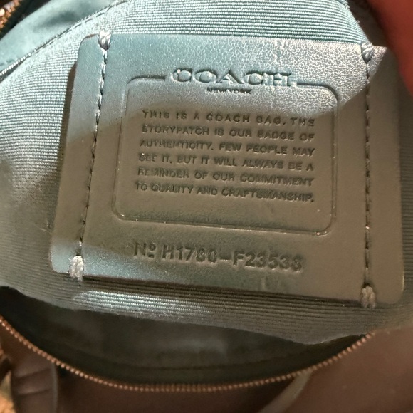 Coach F23538 Small Kelsey Satchel Metallic Dark Teal with matching wallet - Picture 2 of 7